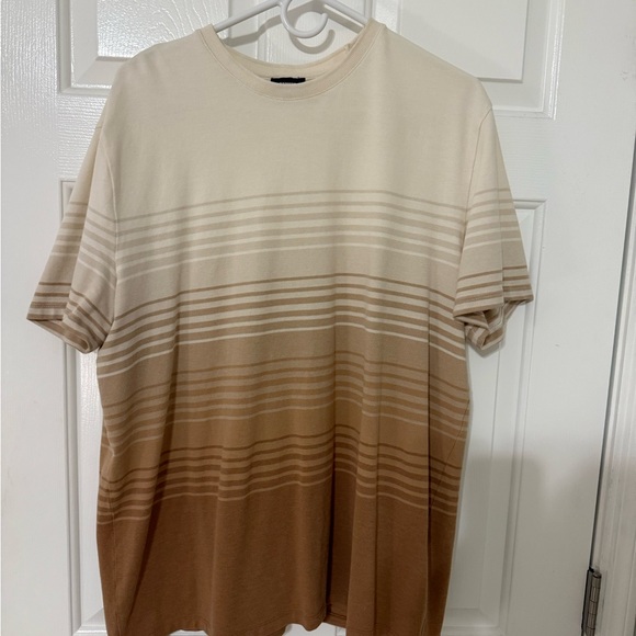Express Beige and Tan Gradient Tee - Picture 1 of 4